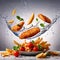 Batter fried fish and chips, traditional British cuisine