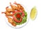 Batter-fried prawns