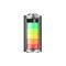 Battery 3d icon - full level capacity, energy glass storage. Power charge sign, lithium element render illustration