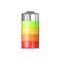 Battery 3d icon - full level capacity, energy load. Power charge indicator, lithium element render illustration