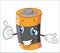 Battery character cartoon. vector