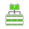 Battery charge icon from power sources connected to each other. Cartoon version of cans with energy feeding the