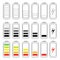 Battery charge levels vector set