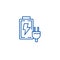 Battery charger line icon concept. Battery charger flat  vector symbol, sign, outline illustration.