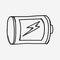Battery charging doodle vector icon. Drawing sketch illustration hand drawn line eps10