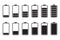 Battery charging icon. Battery charge indicator icons, vector graphics