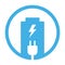 Battery charging plug icon