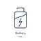 battery charging status icon from tools and utensils outline collection. Thin line battery charging status icon isolated on white
