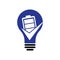 Battery check bulb shape concept vector logo