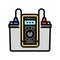 battery check car mechanic color icon  illustration