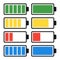 Battery Discharge and Charge. Set Icons