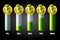 Battery energy scale bar, gold icons for game