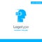 Battery, Exhaustion, Low, Mental, Mind Blue Solid Logo Template. Place for Tagline