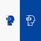 Battery, Exhaustion, Low, Mental, Mind Line and Glyph Solid icon Blue banner Line and Glyph Solid icon Blue banner