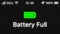 Battery Full appear on old display. Pixeled text animation with phone hud. Green battery icon.