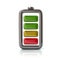 Battery icon with colorful charge status 3d illustration
