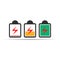 battery icon set, battery status color symbols. vector EPS10