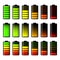 Battery icon set. Set of battery charge level indicators