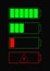 Battery indicator items. battery icons set for website. Battery charge status with low and high energy levels.Accumulator icon