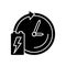 Battery lifetime black glyph icon