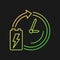 Battery lifetime gradient vector icon for dark theme