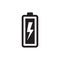 Battery with lightning - black icon on white background vector illustration for website, mobile application, presentation