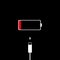 Battery need charge illustration, icon in flat style. Battery need lightning port in modern style. Low battery level. Phone,