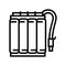 battery pack energy storage line icon vector illustration