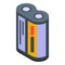 Battery package icon isometric vector. Mobile level