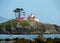 Battery Point Lighthouse on island in Pacific Ocean off Crescent City, California