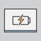 A battery recharge icon on a paper