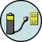 Battery recharging vector illustration