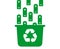 Battery recycling container icon. Flat vector illustration