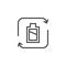 Battery recycling outline icon