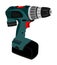 Battery screwdriver drill machine isolated over white background. Drilling machine tool.