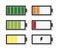 Battery set with different charge levels with shadow