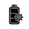 Battery settings black glyph icon