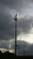 Battery of spotlights at a football stadium