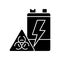 Battery toxicity black glyph icon