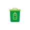 Battery trash bin flat icon