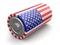 Battery with USA flag