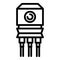 Battery voltage regulator icon, outline style