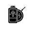 Battery wireless charging black glyph icon
