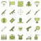 Battle Royale Game concept colored vector icons set