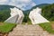 Battle of Sutjeska Memorial Complex in the Valley of Heroes with stone steps leading to it