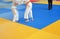 Battle young judo athletes