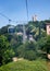 Battlement of Castello di Venere from the cableway of Erice. Sicily, Italy.