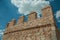 Battlement over stone wall encircling the town at Avila