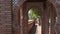 Battlements and arcs horseshoes on a fortified wall