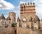 Battlements and turrets of The San Marcos castle, Castillo de San Marcos, built on the foundations of a mosque. It was ordered by